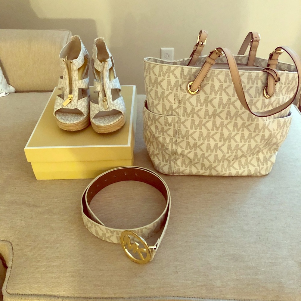 Purse, shoes, belt